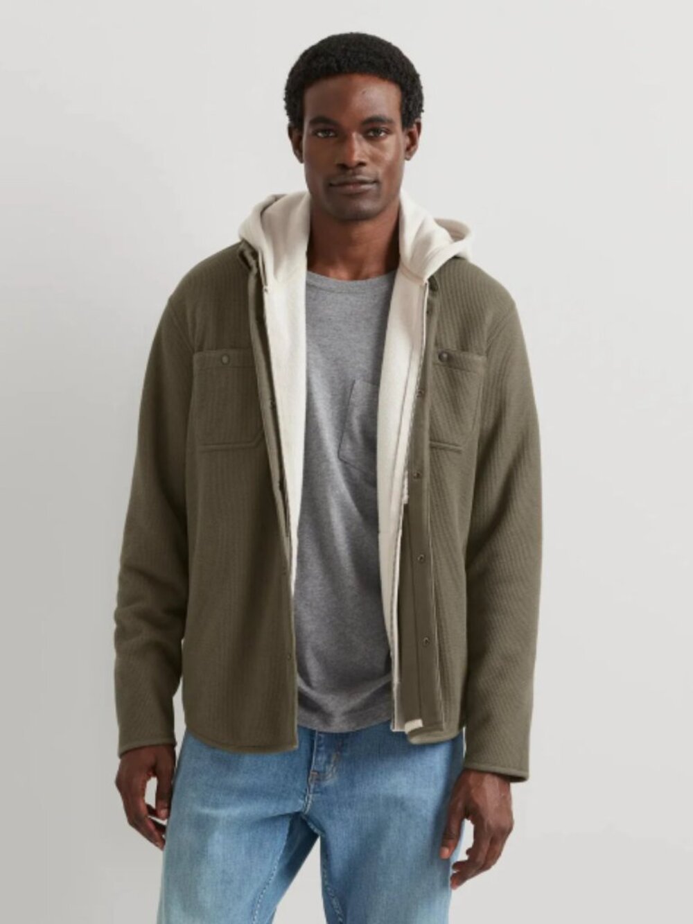 Eddie Bauer Men's Faux Shearling-Lined Thermal Shirt